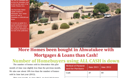 Ahwatukee Real Estate Market Update, Homes that sold in June 2013